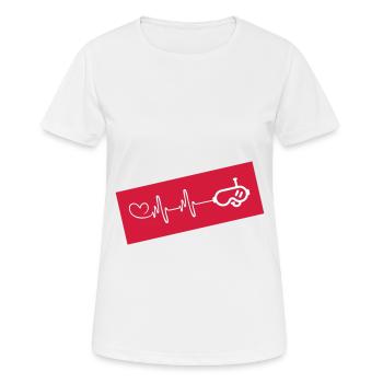 Taucherbrille puls herz - Frauen T-Shirt atmungsaktiv - Weiß - Vorne - AI Model Female 172 dark (172cm)