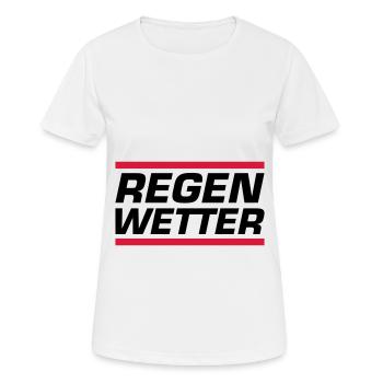 Regen Wetter - Frauen T-Shirt atmungsaktiv - Weiß - Vorne - AI Model Female 172 dark (172cm)