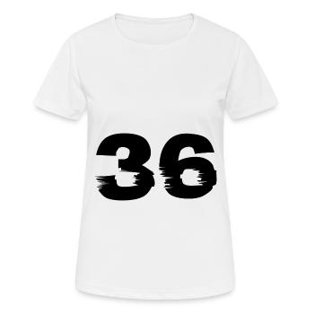 36 Zahl - Frauen T-Shirt atmungsaktiv - Weiß - Vorne - AI Model Female 172 dark (172cm)