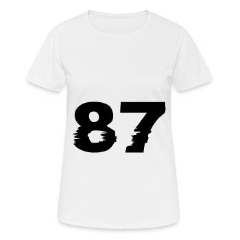 87 Zahl - Frauen T-Shirt atmungsaktiv - Weiß - Vorne - AI Model Female 172 dark (172cm)