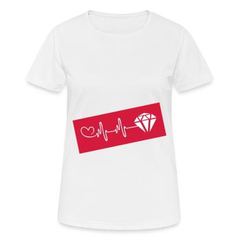 Diamond Pulse Heart Love - Women's Breathable T-Shirt - white - Front - AI Model Female 172 dark (172cm)