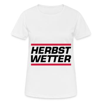 Herbst Wetter - Frauen T-Shirt atmungsaktiv - Weiß - Vorne - AI Model Female 172 dark (172cm)