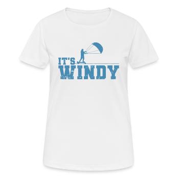 Kitelandboarding It’s Windy Outside - T-shirt respirant Femme - blanc - Devant - AI Model Female 172 dark (172cm)