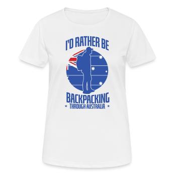 I'd rather be Backpacking through Australia - Women's Breathable T-Shirt - white - Front - AI Model Female 172 dark (172cm)