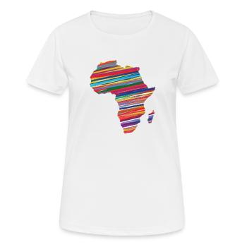 Carte de l’Afrique Pays Coloré Continent - T-shirt respirant Femme - blanc - Devant - AI Model Female 172 dark (172cm)