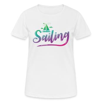 Sailing Segeln Boot Wassersport Freizeit - Frauen T-Shirt atmungsaktiv - Weiß - Vorne - AI Model Female 172 dark (172cm)
