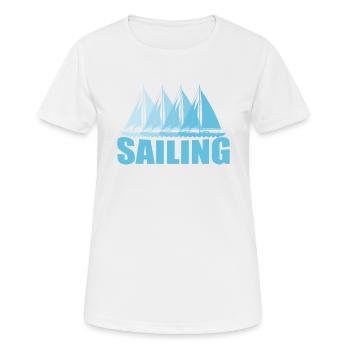 Sailing Segeln Boot Wassersport Wind - Frauen T-Shirt atmungsaktiv - Weiß - Vorne - AI Model Female 172 dark (172cm)