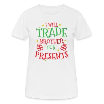 Je vais échanger Brother contre des cadeaux de Noël - T-shirt respirant Femme - blanc - Devant - AI Model Female 172 dark (172cm)