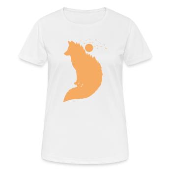 Fuchs vor Mond Rotfuchs Wildtier - Frauen T-Shirt atmungsaktiv - Weiß - Vorne - AI Model Female 172 dark (172cm)