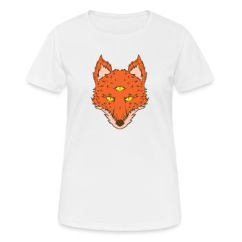 Fuchs mit drei Augen und eins auf der Stirn - Frauen T-Shirt atmungsaktiv - Weiß - Vorne - AI Model Female 172 dark (172cm)