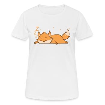 Fuchs schläft niedlich Tierpark Zoo - Frauen T-Shirt atmungsaktiv - Weiß - Vorne - AI Model Female 172 dark (172cm)