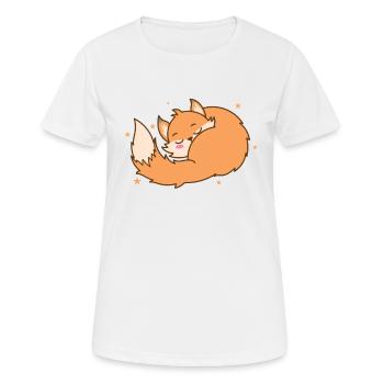 Fuchs träumt Tier Natur Umwelt Rotfuchs - Frauen T-Shirt atmungsaktiv - Weiß - Vorne - AI Model Female 172 dark (172cm)