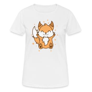 Fuchs freut sich Tierpark Tier Natur Umwelt - Frauen T-Shirt atmungsaktiv - Weiß - Vorne - AI Model Female 172 dark (172cm)