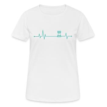 Herzschlag Schach Turm Denksport Brettspiel - Frauen T-Shirt atmungsaktiv - Weiß - Vorne - AI Model Female 172 dark (172cm)