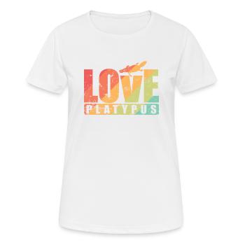 Love Platypus Australien Schnabeltier Tier - Frauen T-Shirt atmungsaktiv - Weiß - Vorne - AI Model Female 172 dark (172cm)