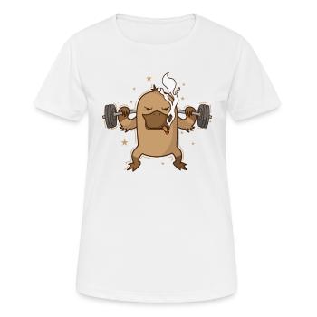 Platypus lifts weights Australia - Women's Breathable T-Shirt - white - Front - AI Model Female 172 dark (172cm)