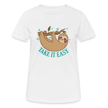 Take it Easy Paresseux Nature paresseuse - T-shirt respirant Femme - blanc - Devant - AI Model Female 172 dark (172cm)