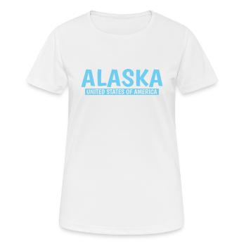 Alaska États-Unis d’Amérique États-Unis - T-shirt respirant Femme - blanc - Devant - AI Model Female 172 dark (172cm)