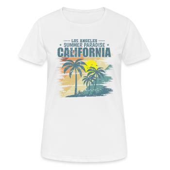 California Los Angeles Summer Paradise USA - Frauen T-Shirt atmungsaktiv - Weiß - Vorne - AI Model Female 172 dark (172cm)