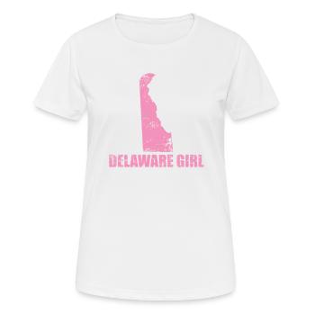 Delaware Girl USA Amerika Bundesstaat - Frauen T-Shirt atmungsaktiv - Weiß - Vorne - AI Model Female 172 dark (172cm)
