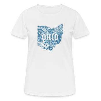 Ohio pattern in map USA America - Women's Breathable T-Shirt - white - Front - AI Model Female 172 dark (172cm)