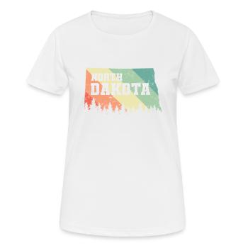 North Dakota Karte mit Skyline USA Amerika - Frauen T-Shirt atmungsaktiv - Weiß - Vorne - AI Model Female 172 dark (172cm)