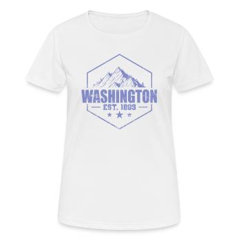 Washington Est. 1889 USA Amerika - Frauen T-Shirt atmungsaktiv - Weiß - Vorne - AI Model Female 172 dark (172cm)