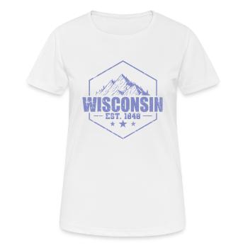Wisconsin Est. 1848 USA State - Women's Breathable T-Shirt - white - Front - AI Model Female 172 dark (172cm)