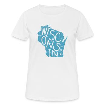 Wisconsin USA Amerika Bundesstaat - Frauen T-Shirt atmungsaktiv - Weiß - Vorne - AI Model Female 172 dark (172cm)