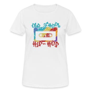 Old School Hip-Hop Musikrichtung Rap - Frauen T-Shirt atmungsaktiv - Weiß - Vorne - AI Model Female 172 dark (172cm)