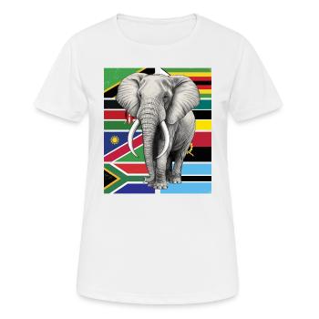 Elefant Flaggen Afrikas - Frauen T-Shirt atmungsaktiv - Weiß - Vorne - AI Model Female 172 dark (172cm)