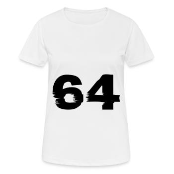 64 Zahl - Frauen T-Shirt atmungsaktiv - Weiß - Vorne - AI Model Female 172 dark (172cm)