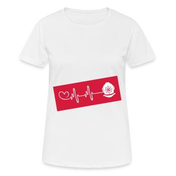Apnoe Tauchen Puls Herz - Frauen T-Shirt atmungsaktiv - Weiß - Vorne - AI Model Female 172 dark (172cm)