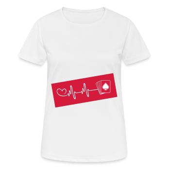 Card Poker Pulse Heart Love - Women's Breathable T-Shirt - white - Front - AI Model Female 172 dark (172cm)