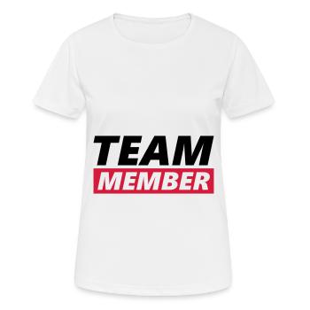 Membres de l’équipe - T-shirt respirant Femme - blanc - Devant - AI Model Female 172 dark (172cm)