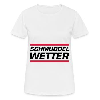 Schmuddel Wetter - Frauen T-Shirt atmungsaktiv - Weiß - Vorne - AI Model Female 172 dark (172cm)