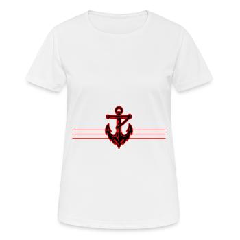Anker Marine - Frauen T-Shirt atmungsaktiv - Weiß - Vorne - AI Model Female 172 dark (172cm)