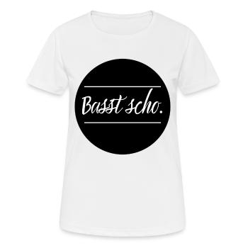 Basst scho. schwarz - Frauen T-Shirt atmungsaktiv - Weiß - Vorne - AI Model Female 172 dark (172cm)