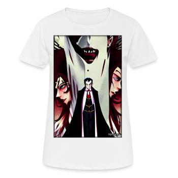 Manga Vampire Dracula Monstre Halloween - T-shirt respirant Femme - blanc - Devant - AI Model Female 172 dark (172cm)