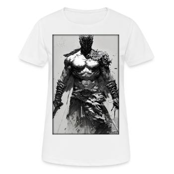 Krieger Schwert Vintage Schwarz Weiß 4 - Frauen T-Shirt atmungsaktiv - Weiß - Vorne - AI Model Female 172 dark (172cm)
