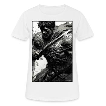 Warrior Sword Vintage Noir Blanc 5 - T-shirt respirant Femme - blanc - Devant - AI Model Female 172 dark (172cm)