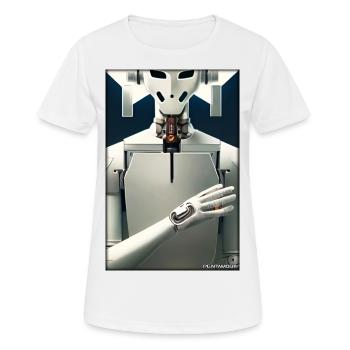 Robot Future Technology Science Android - Women's Breathable T-Shirt - white - Front - AI Model Female 172 dark (172cm)