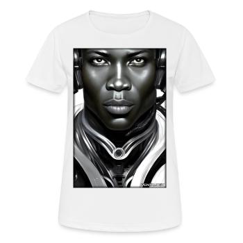 Cyborg Man Future Sci-Fi Machine Technology - T-shirt respirant Femme - blanc - Devant - AI Model Female 172 dark (172cm)