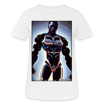 Cyborg Man Future Sci-Fi Machine Technology - T-shirt respirant Femme - blanc - Devant - AI Model Female 172 dark (172cm)