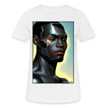 Cyborg Man Future Sci-Fi Machine Technology - T-shirt respirant Femme - blanc - Devant - AI Model Female 172 dark (172cm)