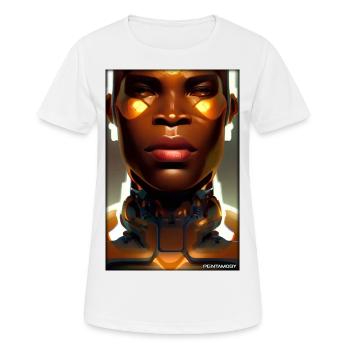 Cyborg Man Future Sci-Fi Machine Technology - T-shirt respirant Femme - blanc - Devant - AI Model Female 172 dark (172cm)