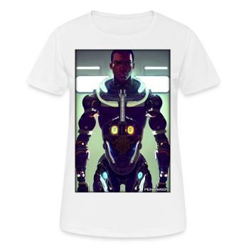 Cyborg Man Future Sci-Fi Machine Technology - T-shirt respirant Femme - blanc - Devant - AI Model Female 172 dark (172cm)