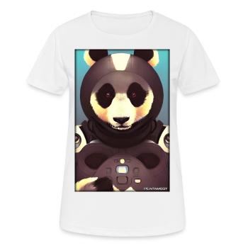 Pandabär Panda Astronaut Zukunft Sci-Fi Technik - Frauen T-Shirt atmungsaktiv - Weiß - Vorne - AI Model Female 172 dark (172cm)