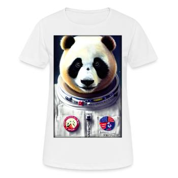 Panda Bear Panda Astronaut Future Sci-Fi Technology - T-shirt respirant Femme - blanc - Devant - AI Model Female 172 dark (172cm)