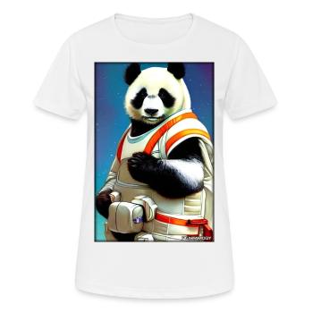 Panda Bear Panda Astronaut Future Sci-Fi Technology - T-shirt respirant Femme - blanc - Devant - AI Model Female 172 dark (172cm)